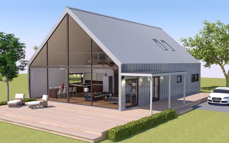 Mẫu nhà tiền chế cấp 4 có gác lửng