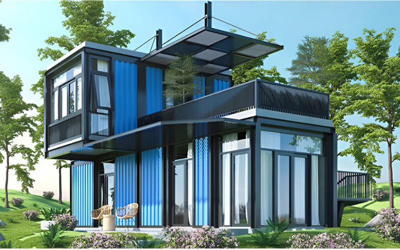 Mẫu nhà container lắp ghép 2 tầng độc đáo