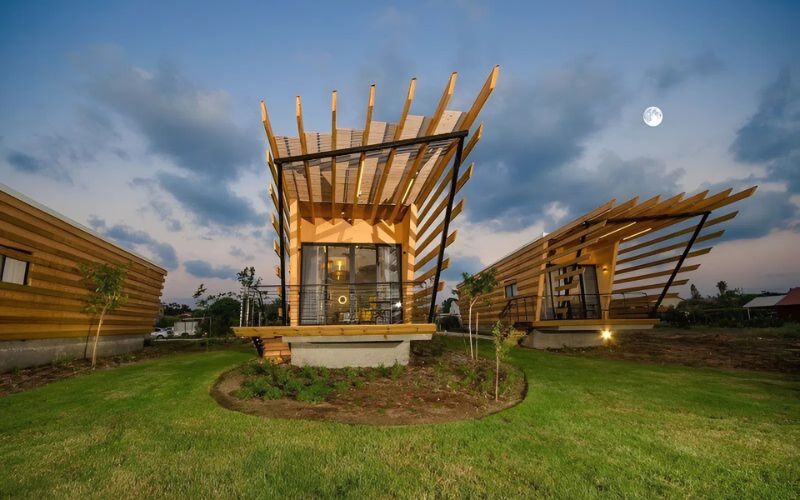 Mẫu nhà gỗ lắp ghép kiểu bungalow