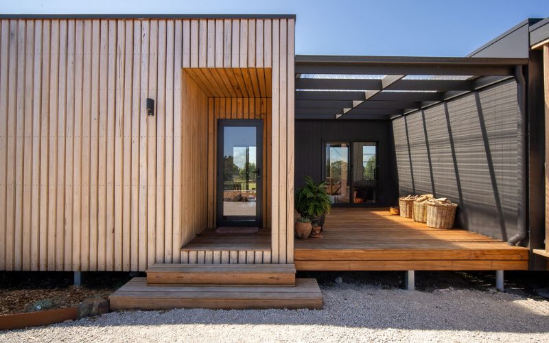 Mẫu nhà lắp ghép lắp ghép dạng homestay dạng cabin gỗ