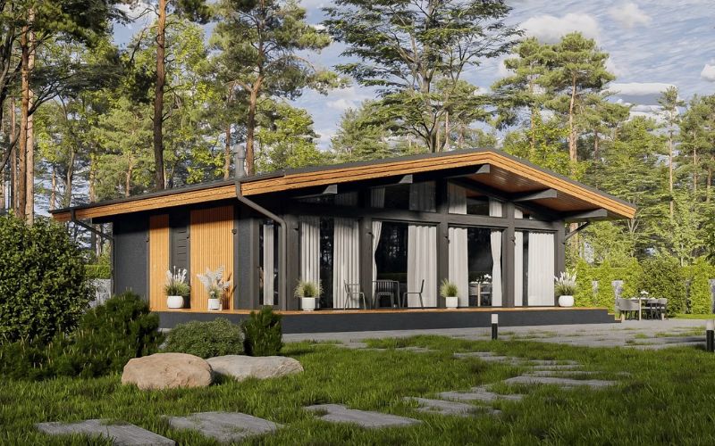 Mẫu nhà lắp ráp 1 tầng với phong cách nhà vườn